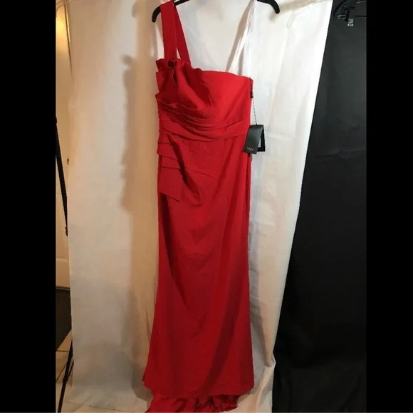 NWT Terani Couture One-Shoulder Mermaid‎ Gown Red [SZ 12 ]